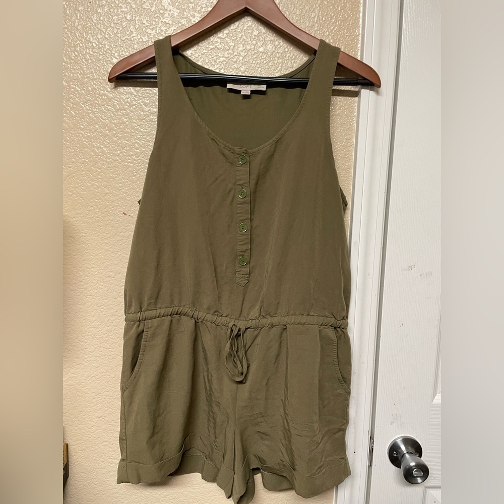 LOFT Olive Green Romper Women Medium